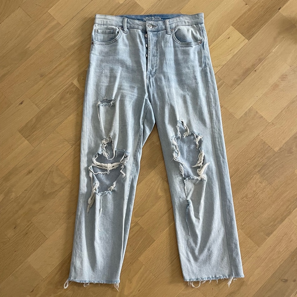Wild Fable High Rise Light Blue Distressed Jeans